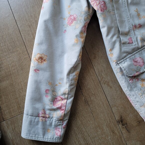 L.L. Bean Floral Blue Insulated Utility Barn Coat - Picture 10 of 13